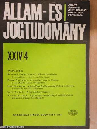 Állam- és Jogtudomány 1981/4.