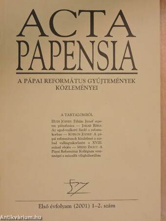 Acta Papensia 2001/1-2.