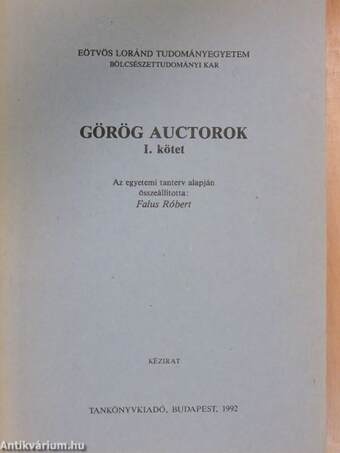 Görög auctorok I.