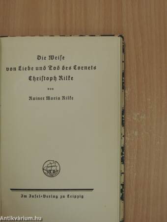 Die Weise von Liebe und Tod des Cornets Christoph Rilke (gótbetűs)