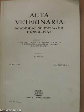Acta Veterinaria Tomus XXI, Fasciculi 2-3