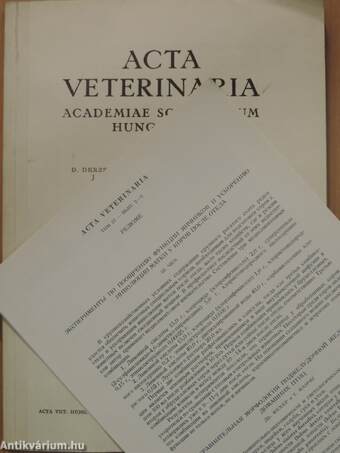 Acta Veterinaria Tomus XXI, Fasciculi 2-3