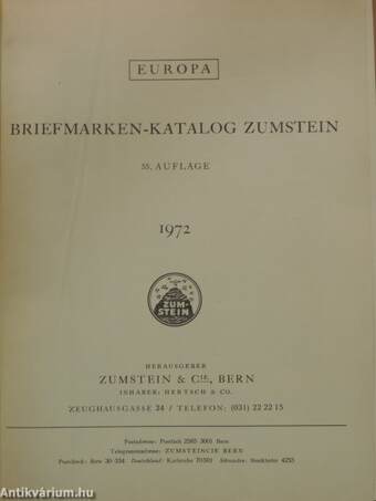 Briefmarken-katalog Zumstein - Europa 1972