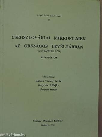 Csehszlovákiai mikrofilmek az Országos Levéltárban