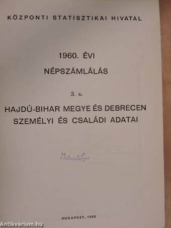 1960. évi népszámlálás 3. s.