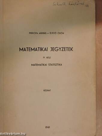 Matematikai jegyzetek IV.