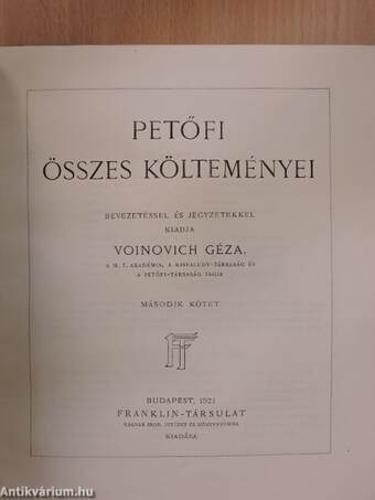 Petőfi összes költeményei I-II.