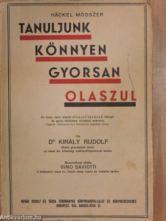 Tanuljunk könnyen, gyorsan olaszul