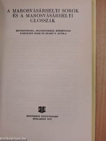 A Marosvásárhelyi Sorok és a Marosvásárhelyi Glosszák