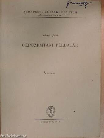 Gépüzemtani példatár