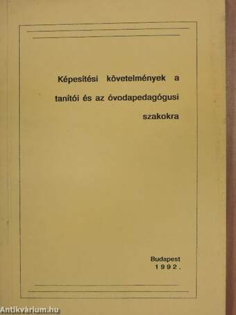 Képesítési követelmények a tanítói és az óvodapedagógusi szakokra