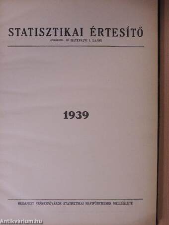 Statisztikai Értesítő 1939. január-december