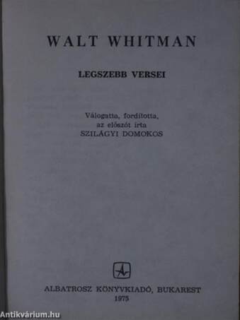 Walt Whitman legszebb versei