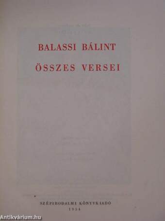 Balassi Bálint összes versei