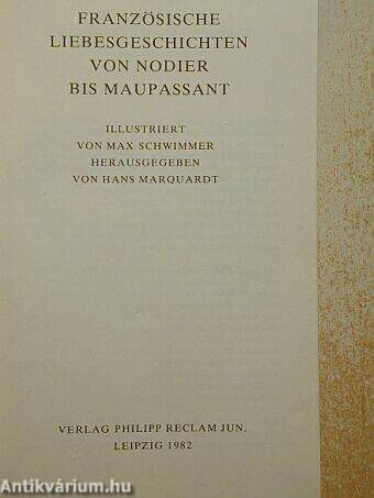 Französische liebesgeschichten von Nodier bis Maupassant