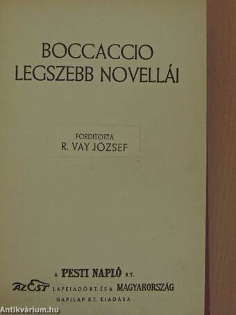 Boccaccio legszebb novellái