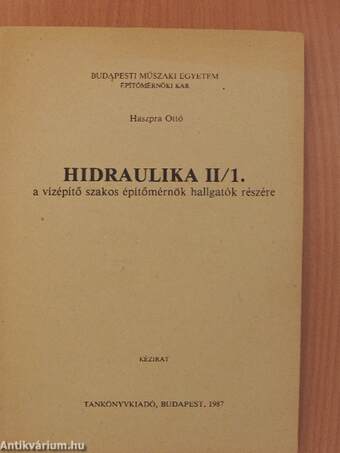Hidraulika II/1.