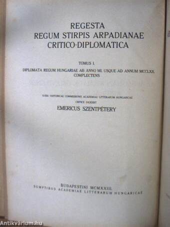 Az Árpád-házi királyok okleveleinek kritikai jegyzéke I.