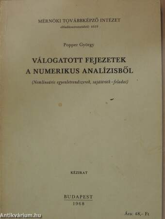 Válogatott fejezetek a numerikus analízisből