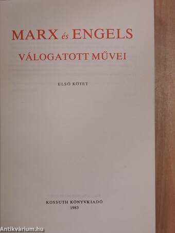 Marx és Engels válogatott művei 1-3.