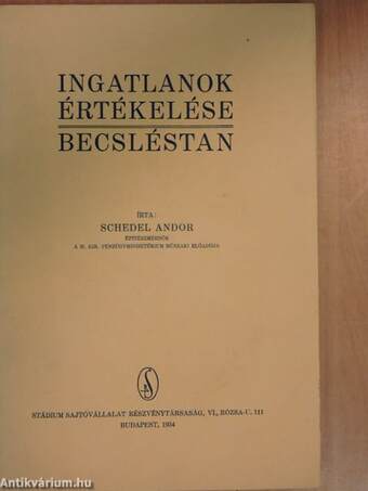 Ingatlanok értékelése - Becsléstan