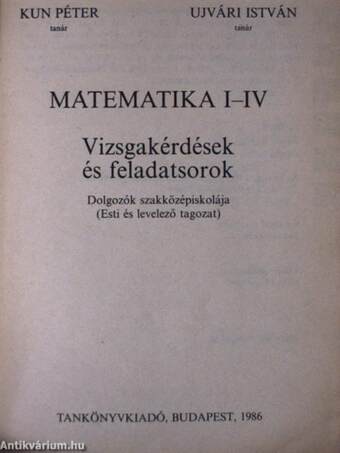 Matematika I-IV.