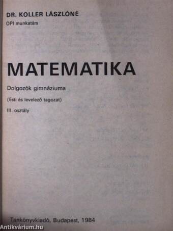 Matematika III.