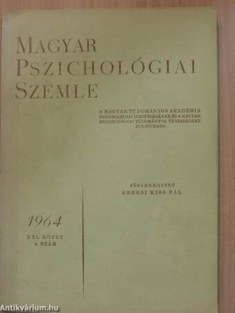 Magyar Pszichológiai Szemle 1964/4.