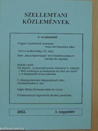 Szellemtani közlemények 2002. I. negyedév