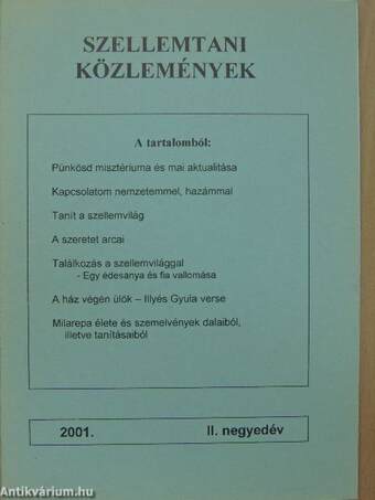 Szellemtani közlemények 2001. II. negyedév