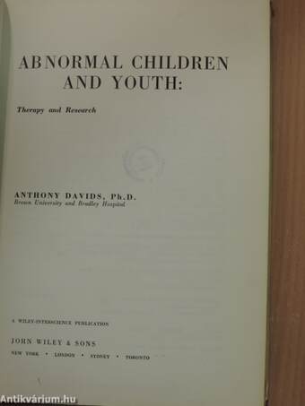 Abnormal Children and Youth: Therapy and Research