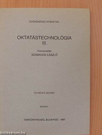 Oktatástechnológia III.