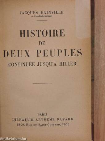 Histoire de deux peuples