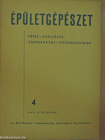 Épületgépészet 1955/4.