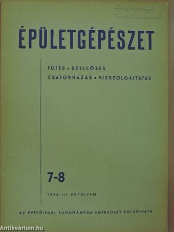 Épületgépészet 1954/7-8.