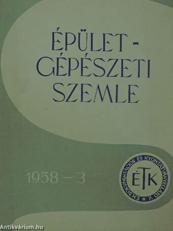 Épületgépészeti Szemle 1958/3.