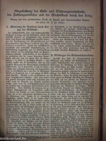 Kaufmännisches Rechnen/Umgestaltung der Geld- und Währungsverhältnisse, des Zahlungsverkehrs und der Welchselkurse durch den Krieg (gótbetűs)