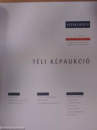 Kieselbach Galéria és Aukciósház - Téli Képaukció 2013