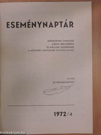 Eseménynaptár 1972/4