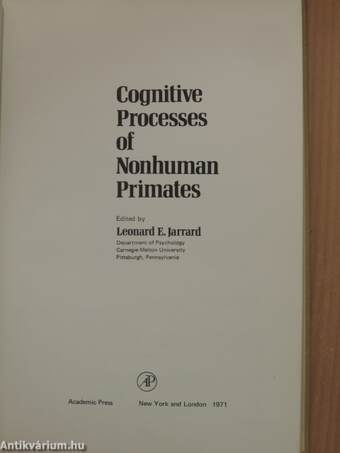 Cognitive Processes of Nonhuman Primates