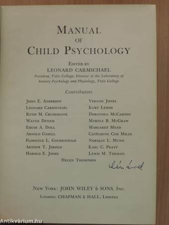 Manual of Child Psychology