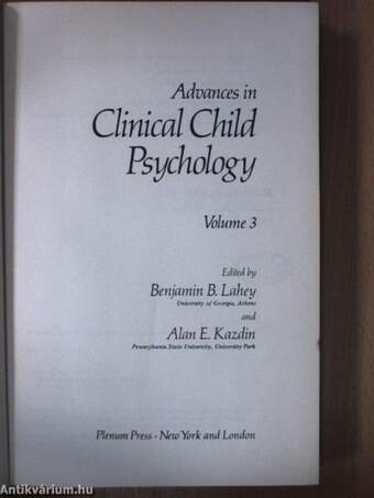 Advances in Clinical Child Psychology 3.