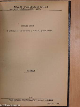 A matematika alkalmazása a mérnöki gyakorlatban