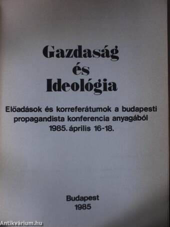 Gazdaság és Ideológia