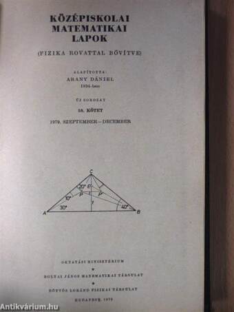 Középiskolai matematikai lapok 1979. január-december