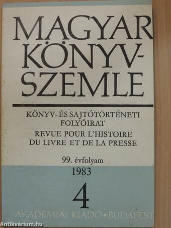 Magyar Könyvszemle 1983/4.
