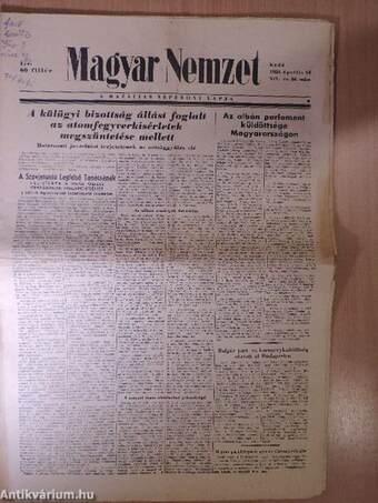 Magyar Nemzet 1958. április 15.