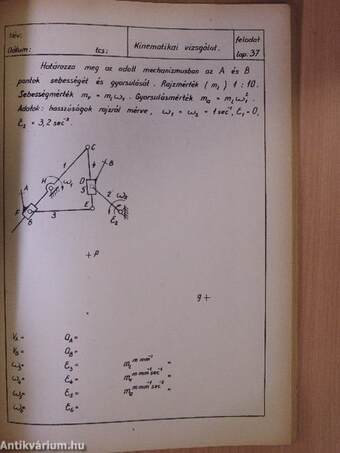 Mechanizmus-feladatlapok