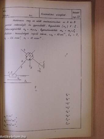 Mechanizmus-feladatlapok