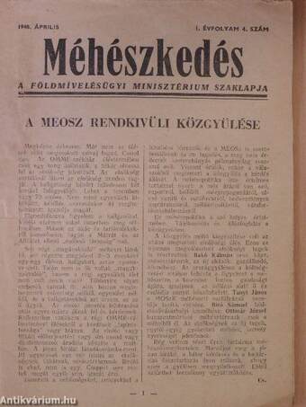 Méhészkedés 1948. április